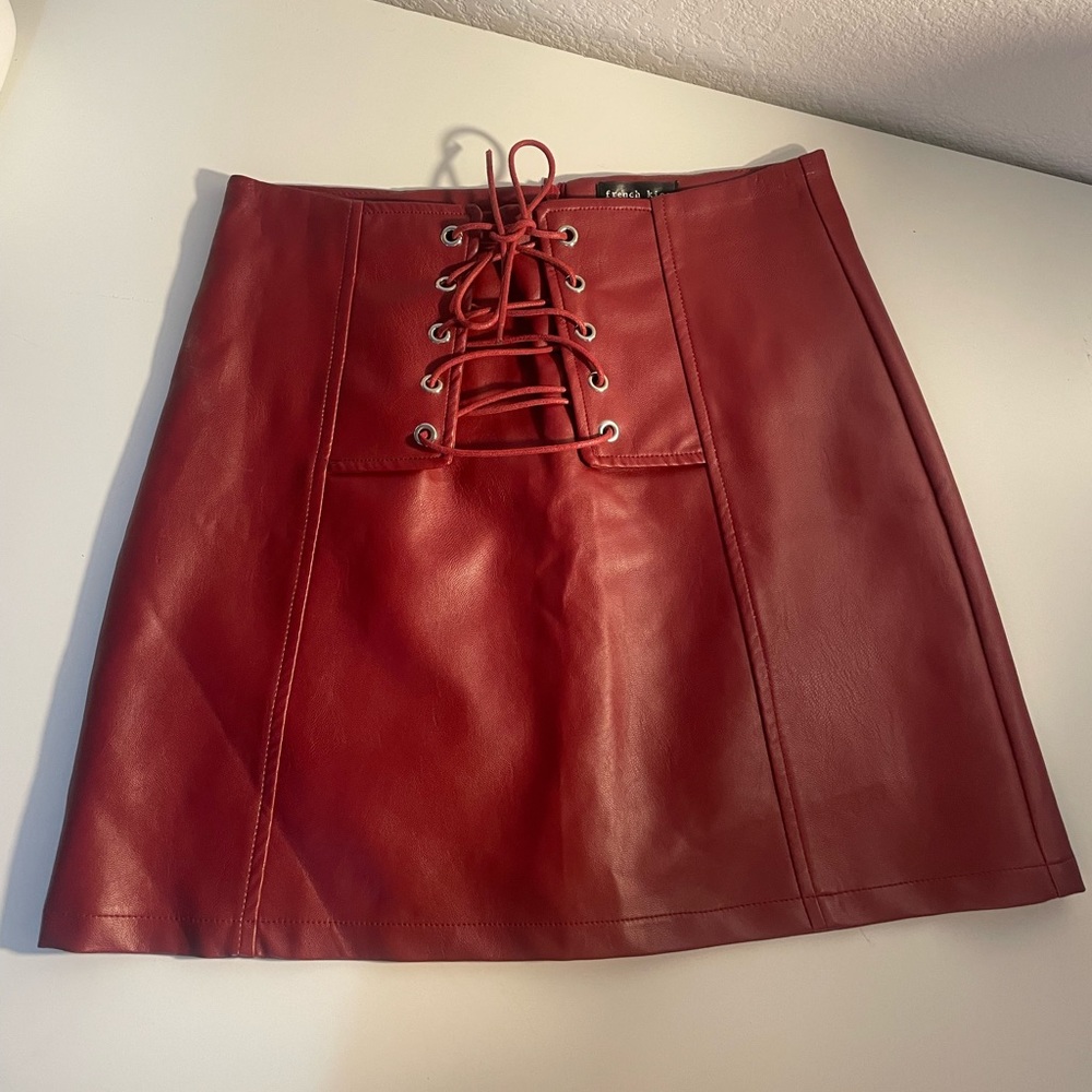 Red leather mini skirt ❤️‍🔥